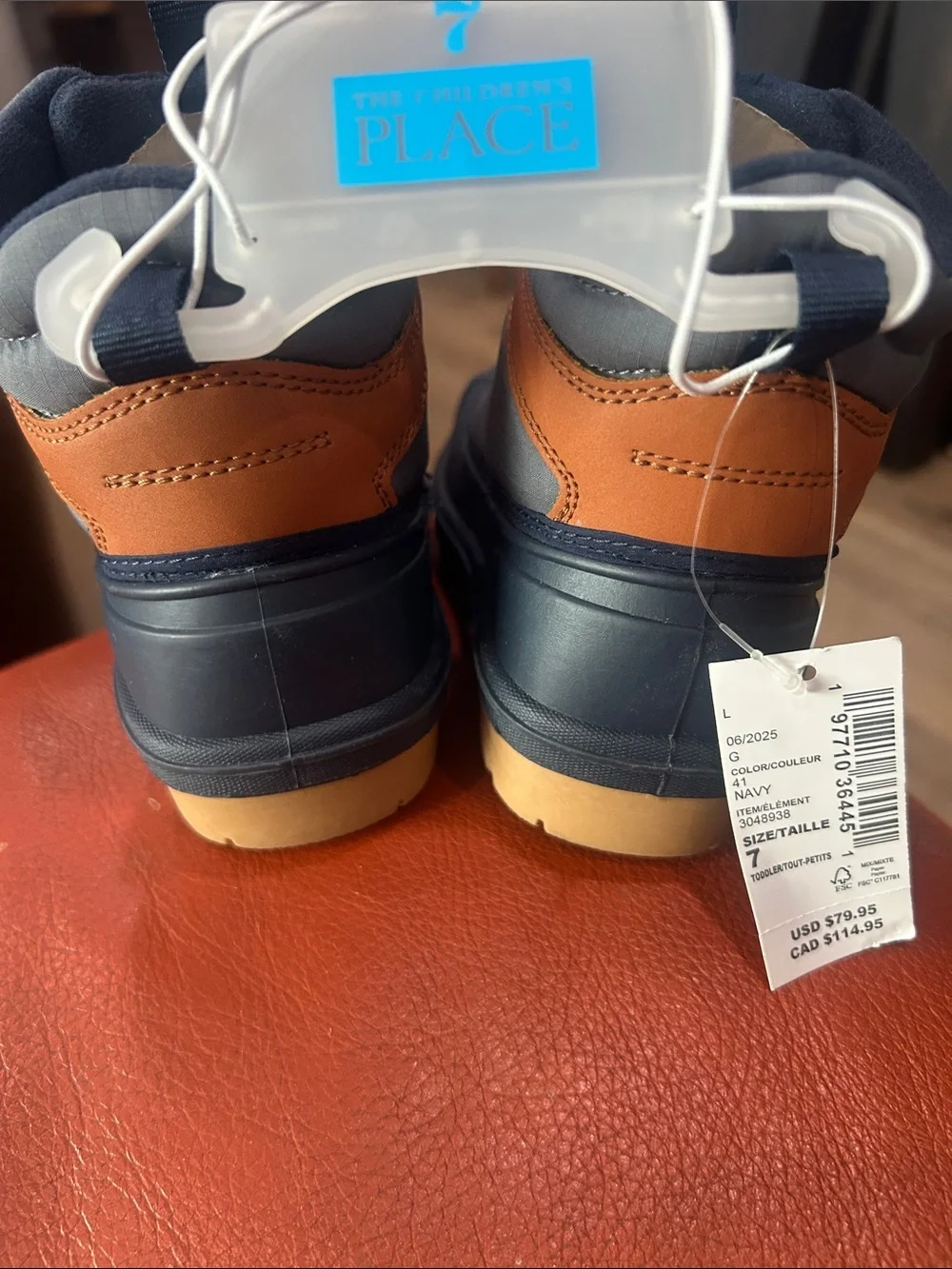 The Children's Place Navy and Tan Kids Waterproof Duck Boots